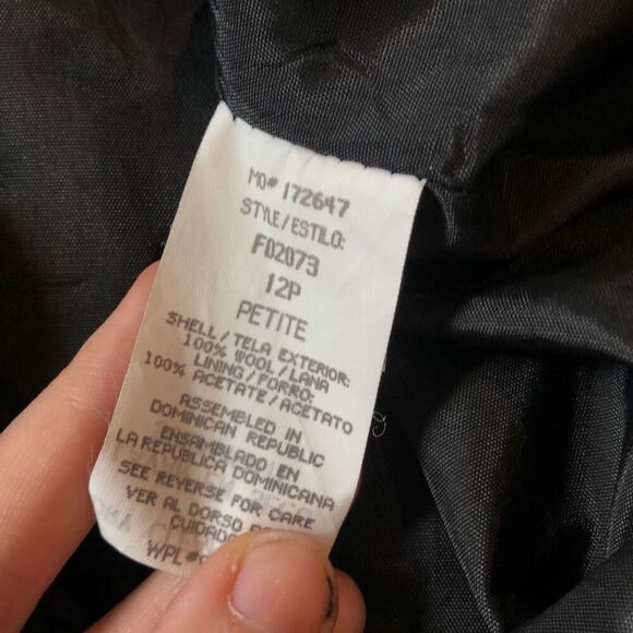 Sag Harbor Women’s Black Wool Elegant One Button Up Blazer Size Petite 12 - Picture 6 of 7